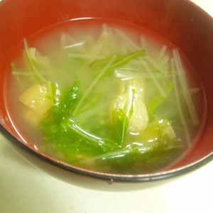 水菜と油揚げのみそ汁